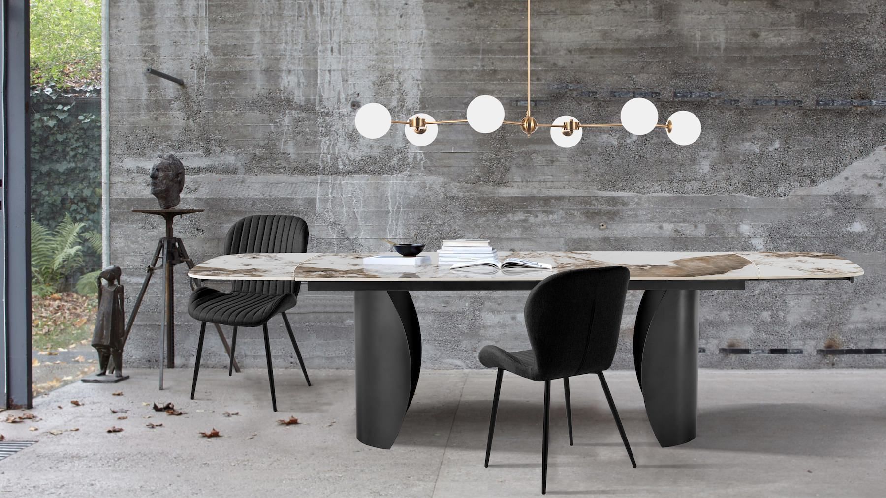 Tavolo allungabile con piano in ceramica Ridge B