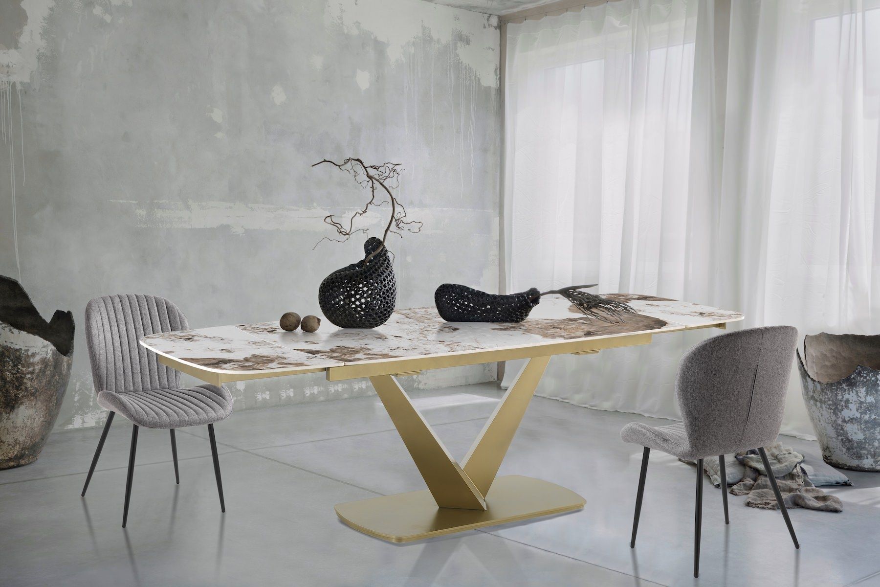 Tavolo allungabile con piano in ceramica Michael A