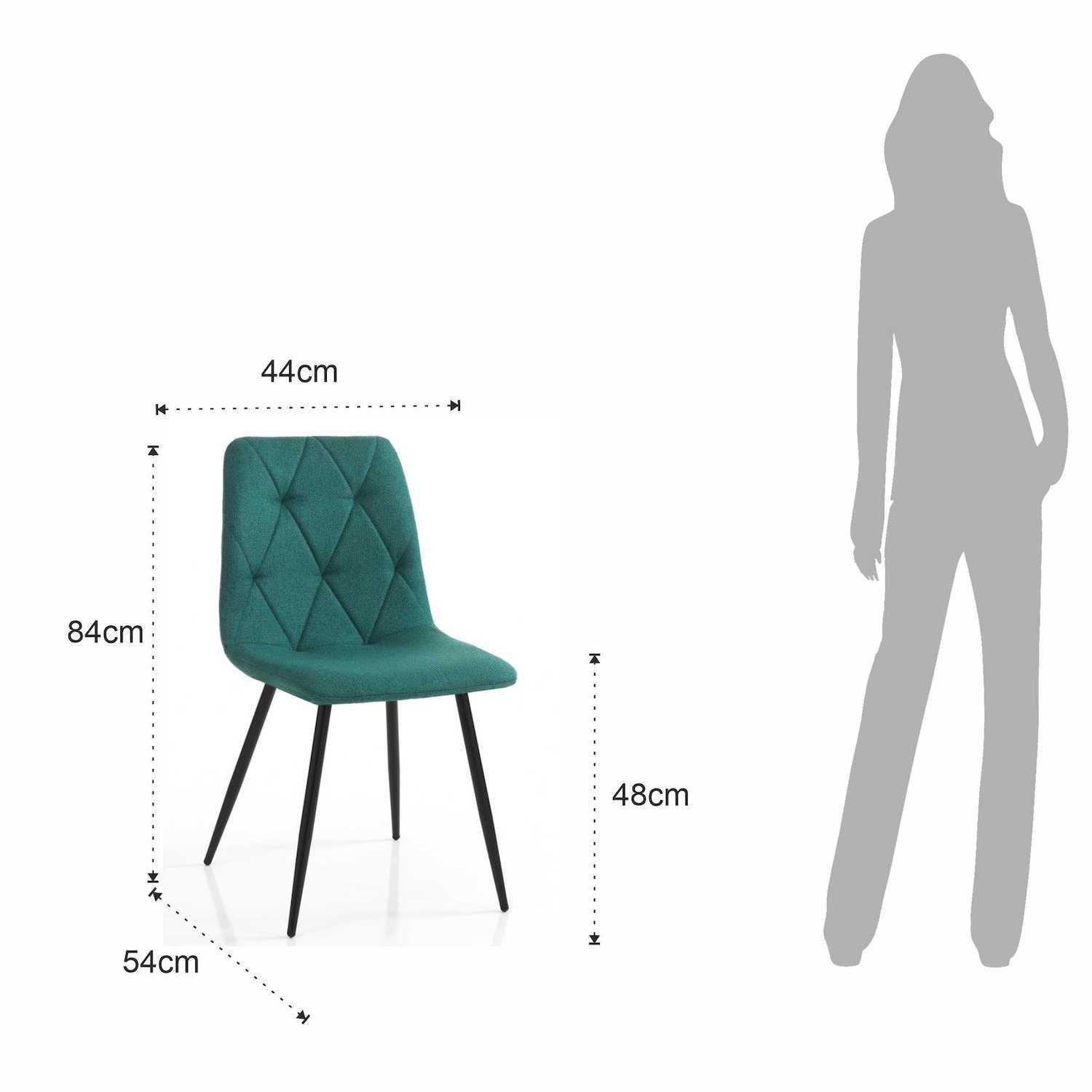 Set 4 sedie imbottite per sala pranzo Mary Green