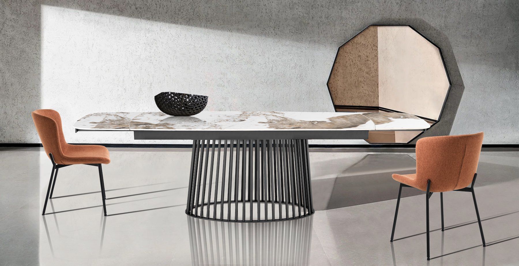 Tavolo allungabile con piano in ceramica Colin B