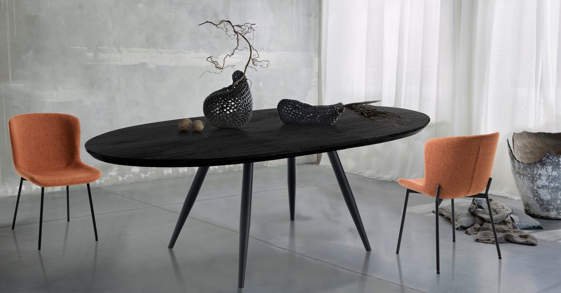 Tavolo allungabile con piano in MDF Lillestrom Black