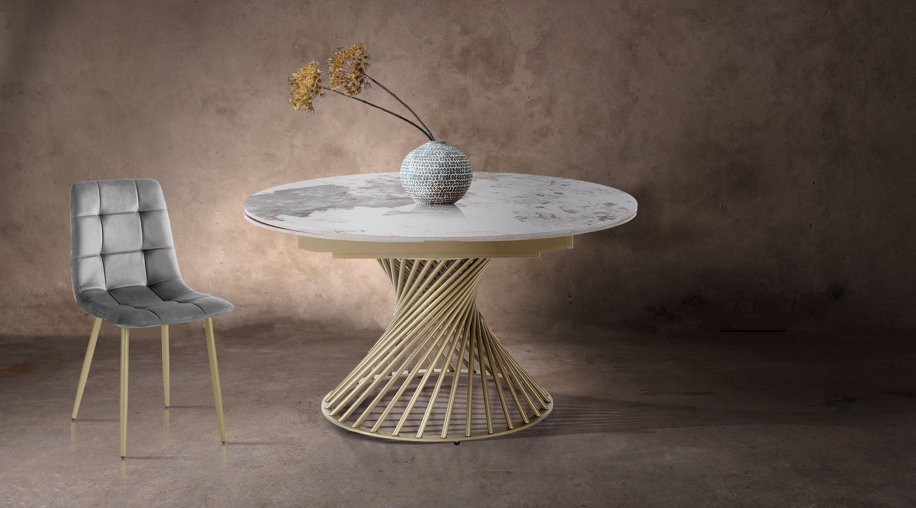 Tavolo allungabile con piano in ceramica Scott A