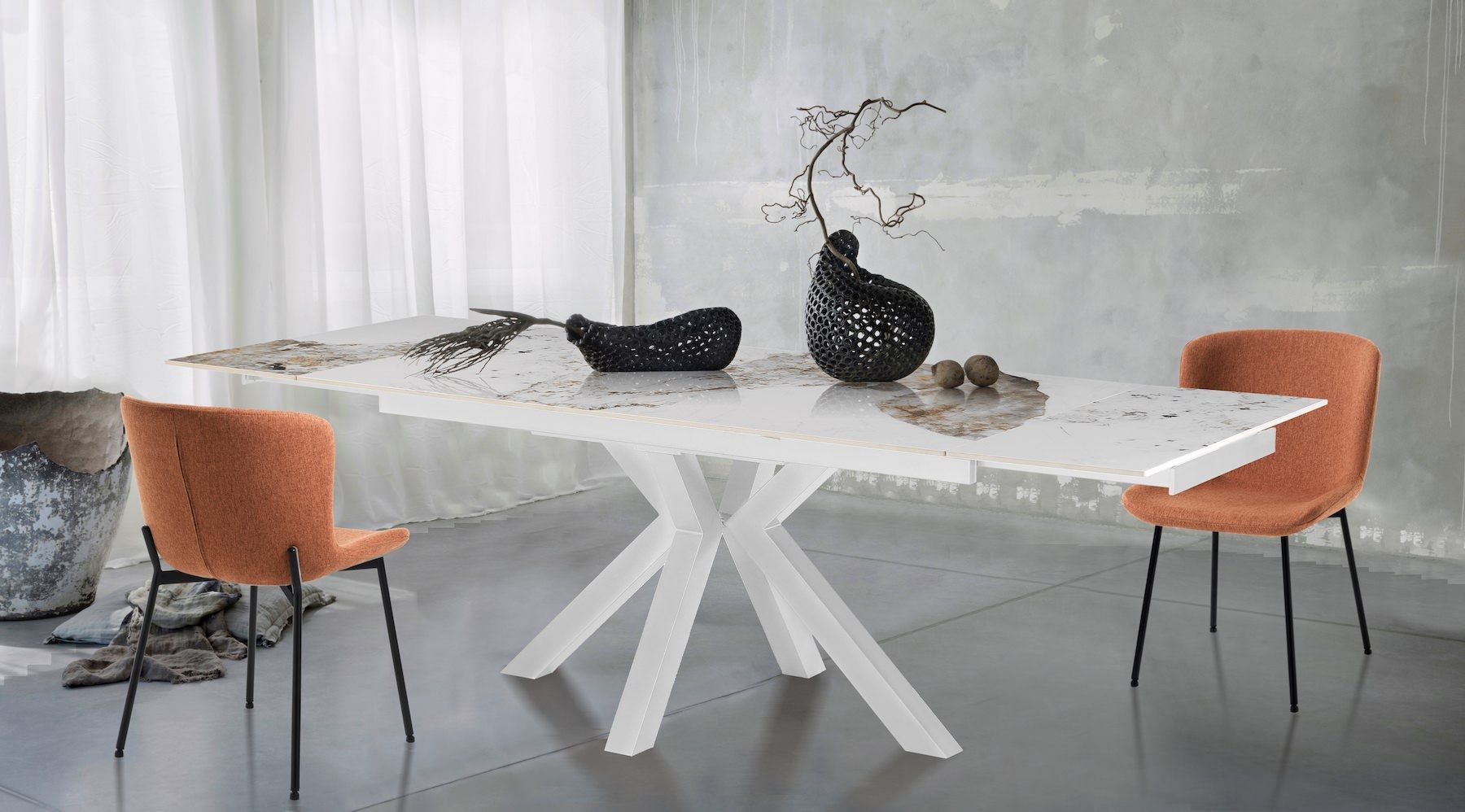 Tavolo allungabile con piano in ceramica Liam