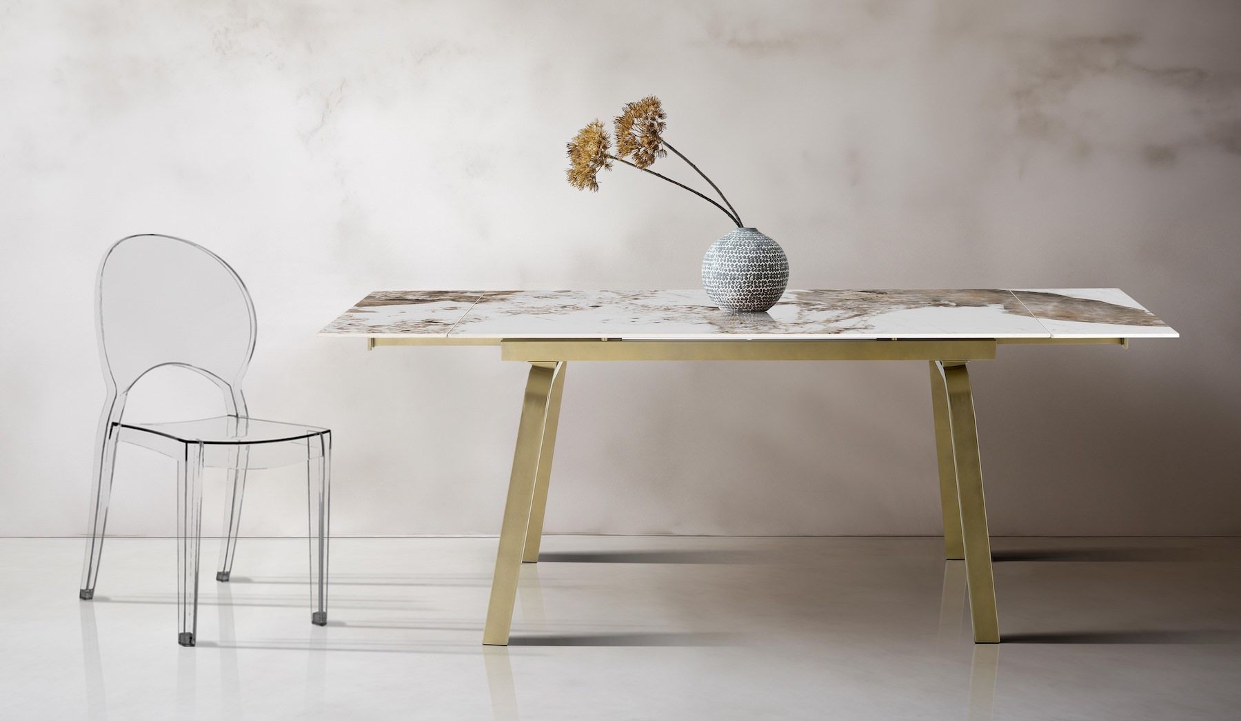 Tavolo allungabile con piano in ceramica Anselm A