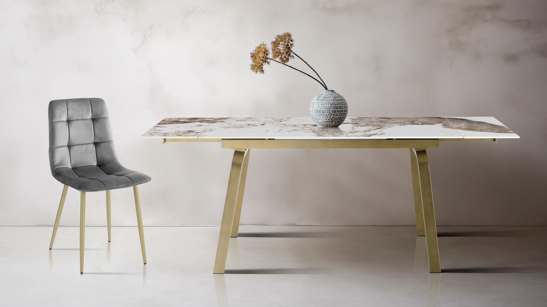 Tavolo allungabile con piano in ceramica Anselm A