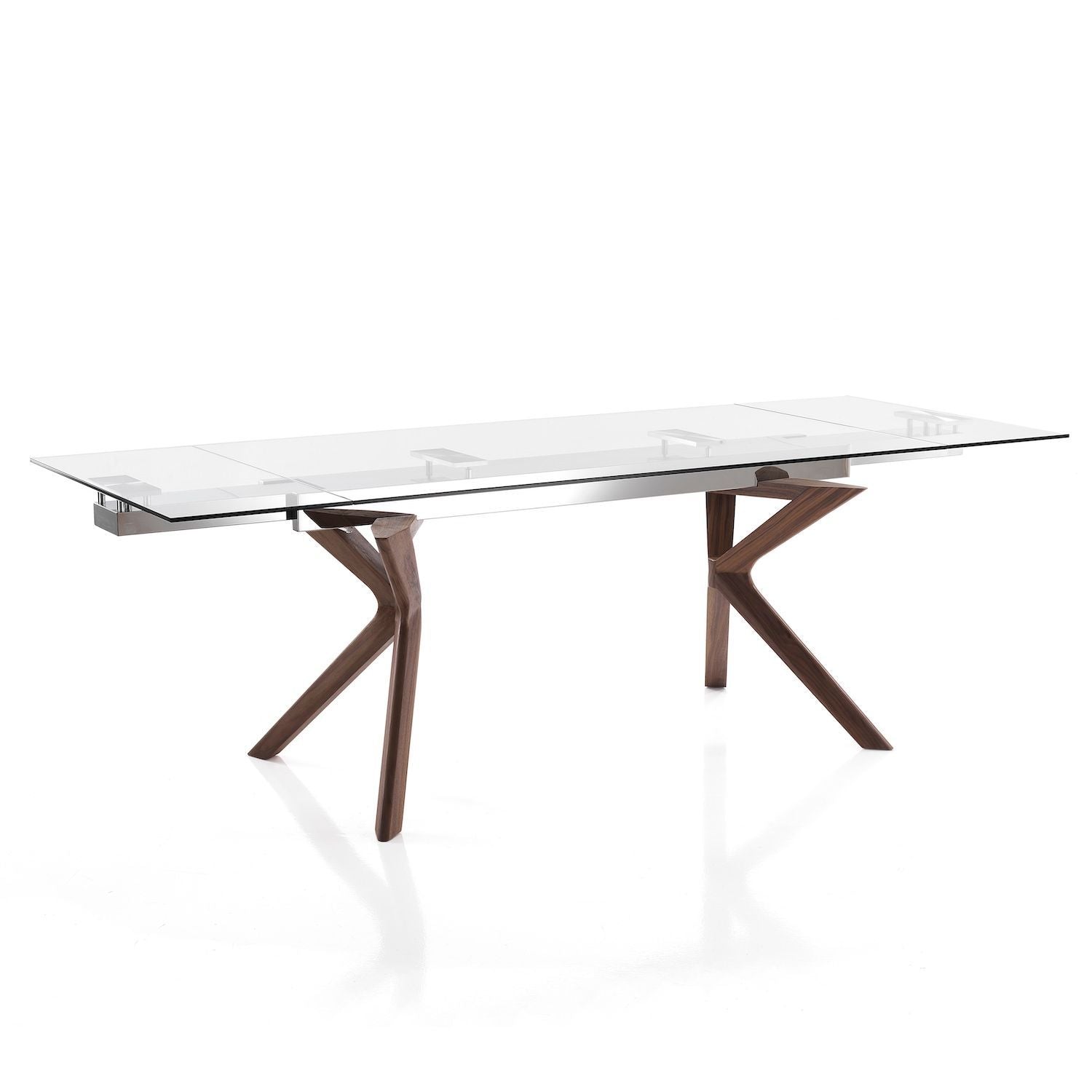 Tavolo in vetro allungabile con gambe in legno Garet