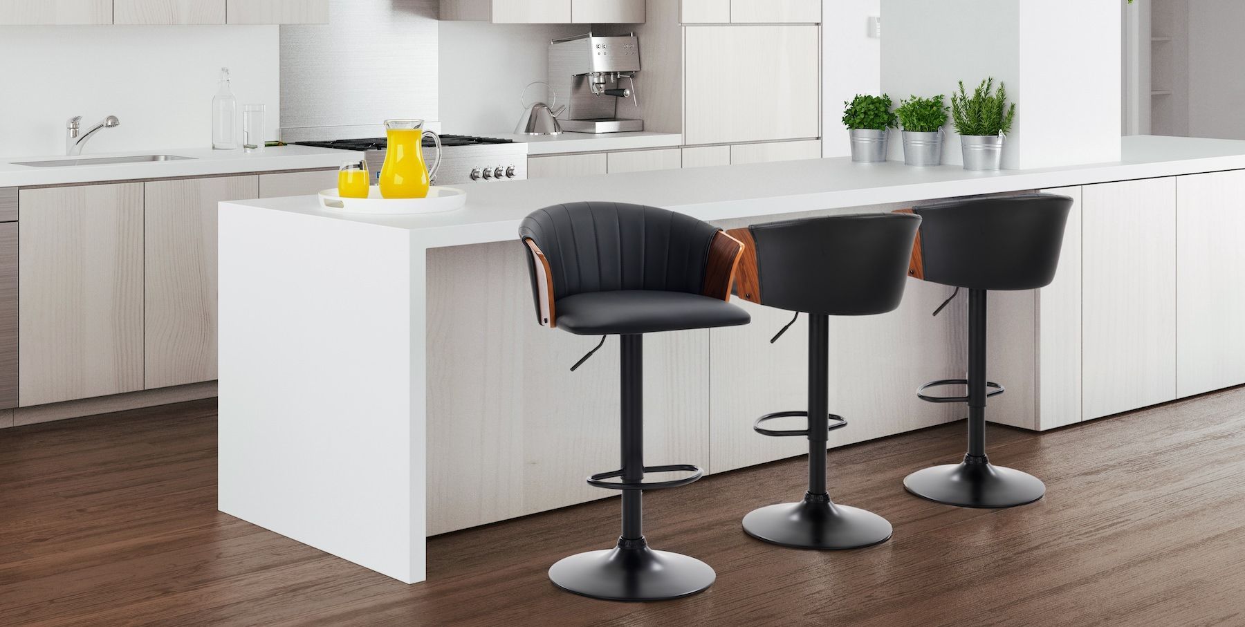 Sgabello da cucina in metallo e pelle sintetica Greg