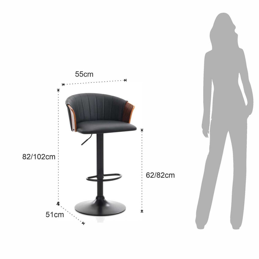 Sgabello da cucina in metallo e pelle sintetica Greg