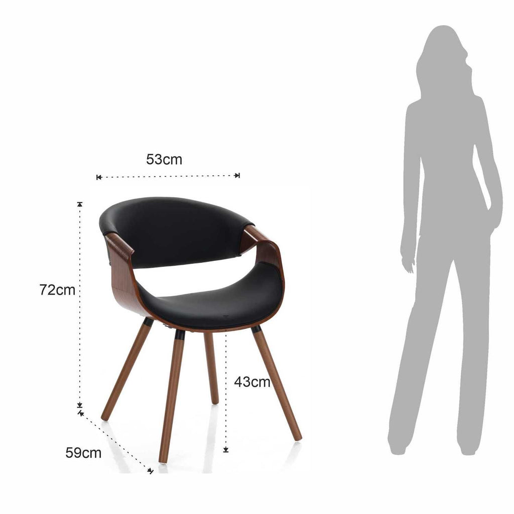 Sedia moderna per soggiorno o camera Once 2 Dark Wood