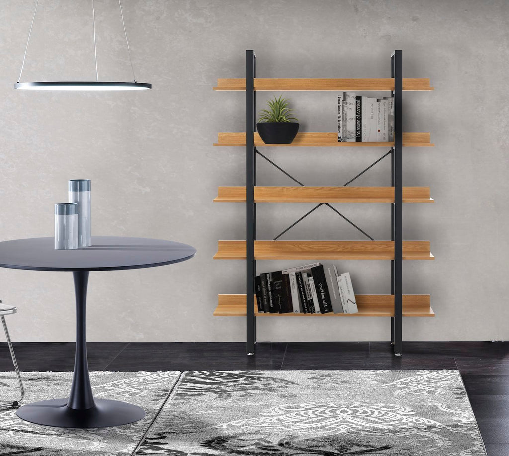 Libreria moderna in metallo e legno Teddy