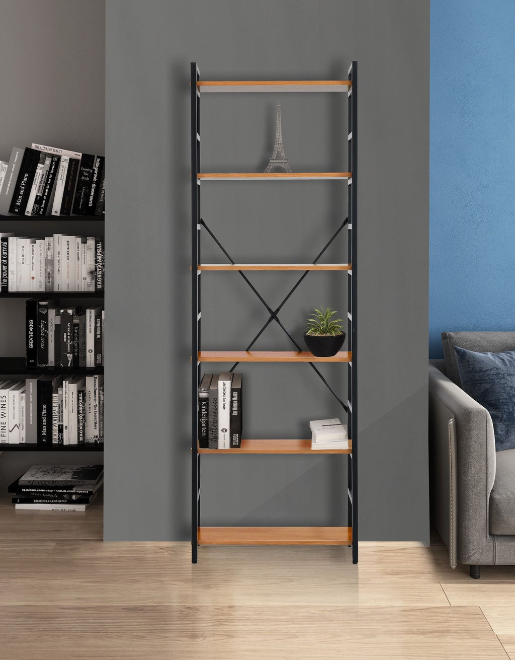 Libreria a colonna in metallo e legno Teddy 6
