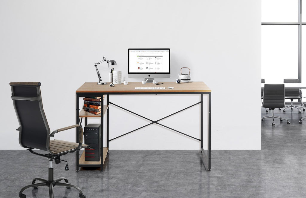 Scrivania da ufficio in acciaio e legno Teddy