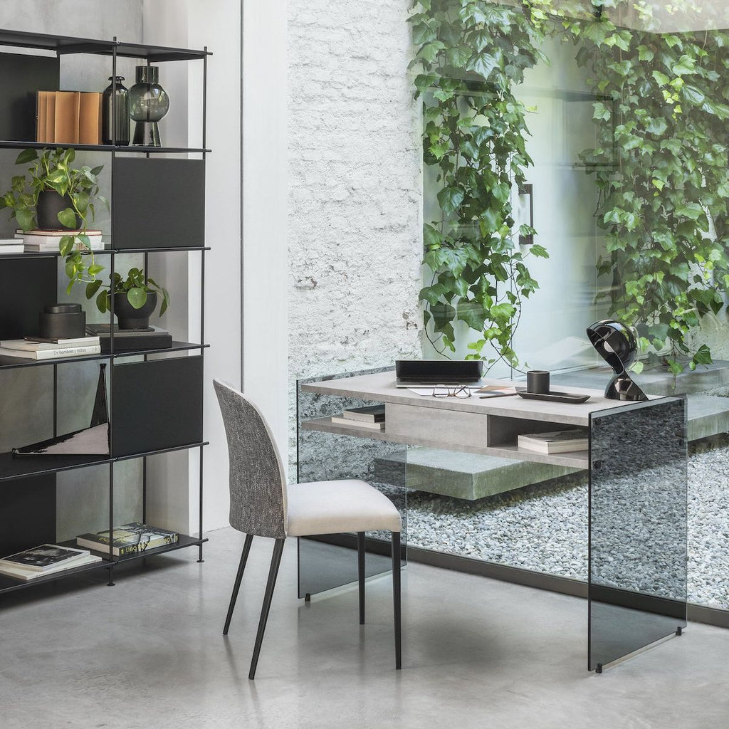 Scrivania design in vetro e laminato Patrik