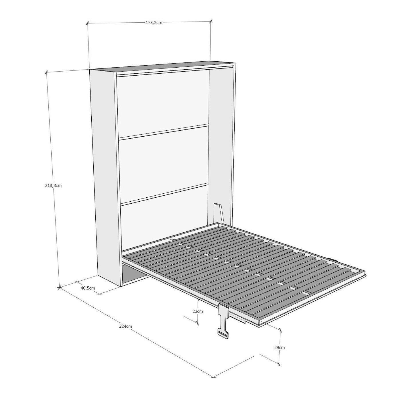 Letto a scomparsa francese o matrimoniale Capital