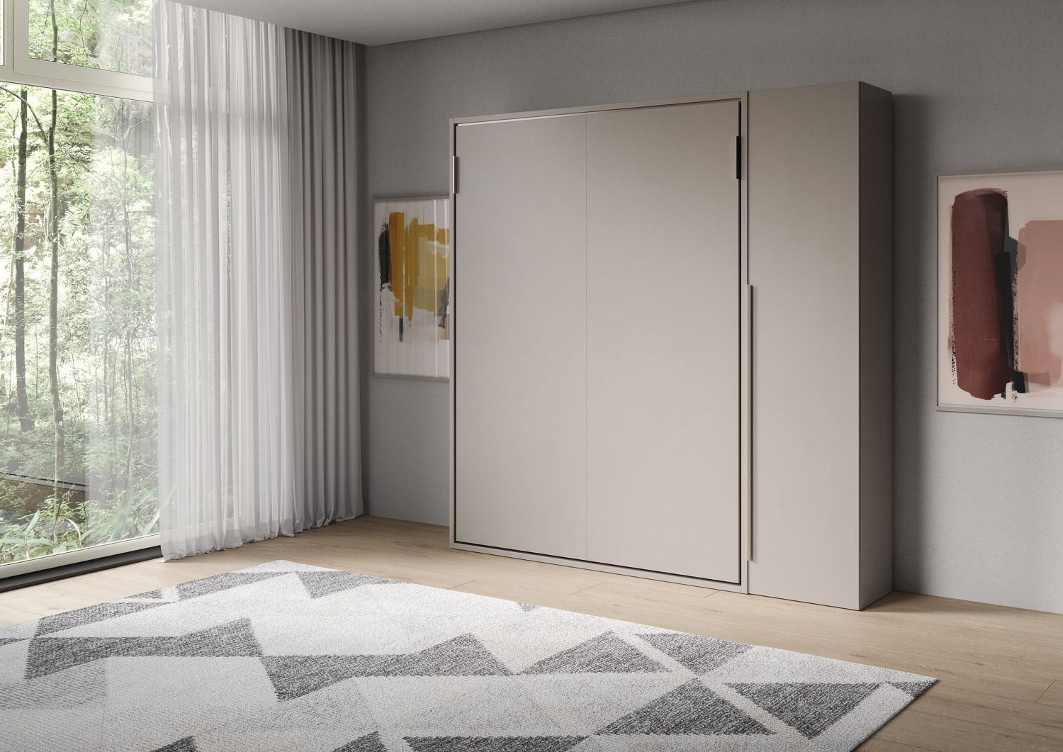 Letto a scomparsa con armadio 1 anta Capital