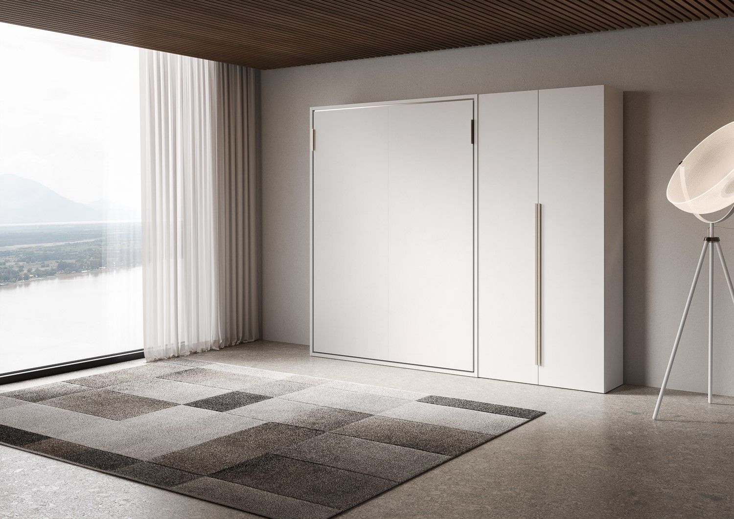 Letto a scomparsa francese o matrimoniale con armadio 2 ante Capital