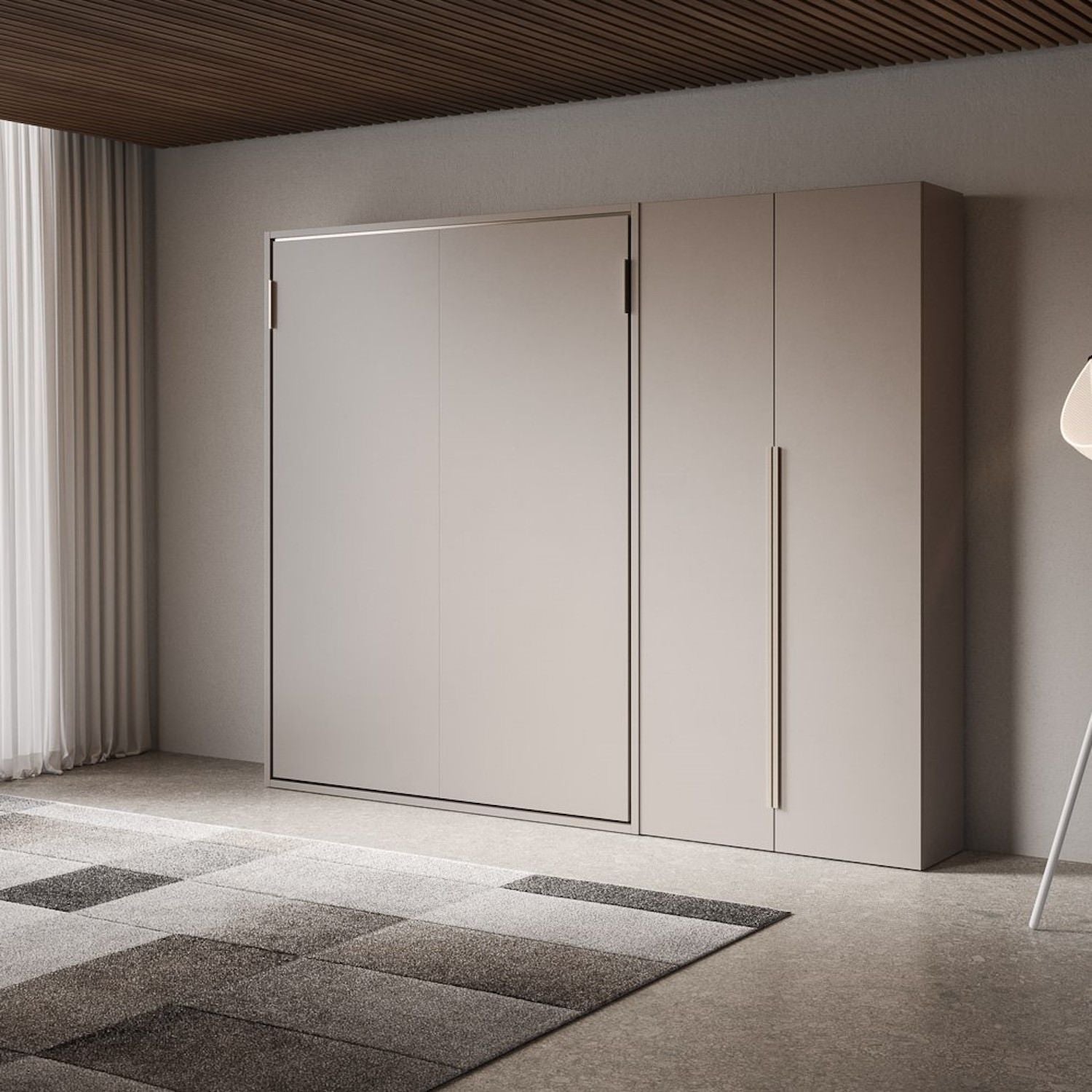 Letto a scomparsa francese o matrimoniale con armadio 2 ante Capital