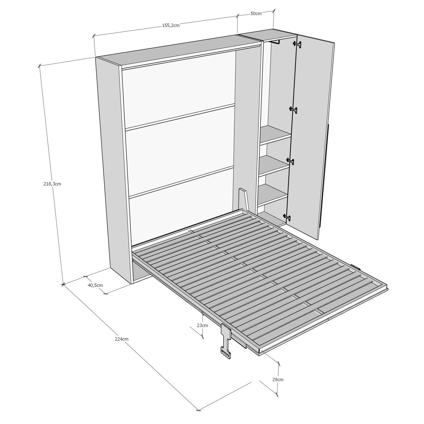Letto a scomparsa con armadio 1 anta Capital