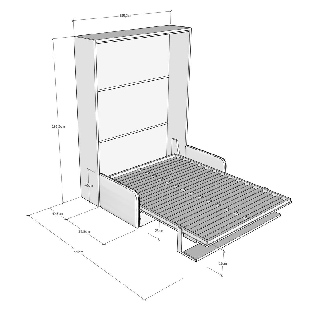 Letto a scomparsa con divano e mensola Capital Sofà
