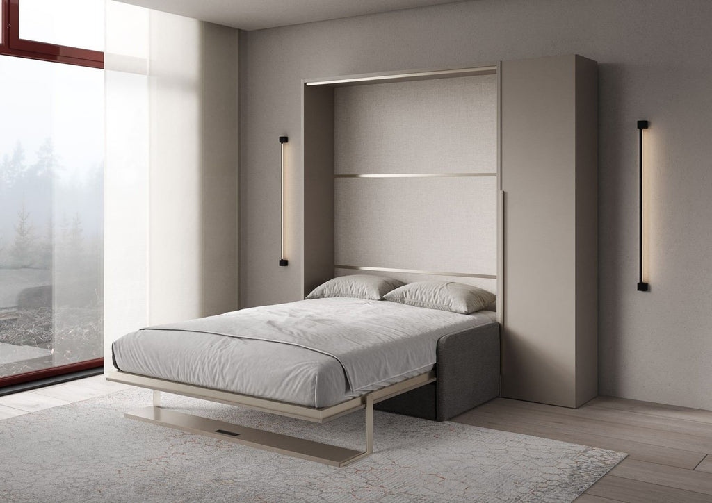 Letto a scomparsa con divano mensola e armadio Capital Sofà