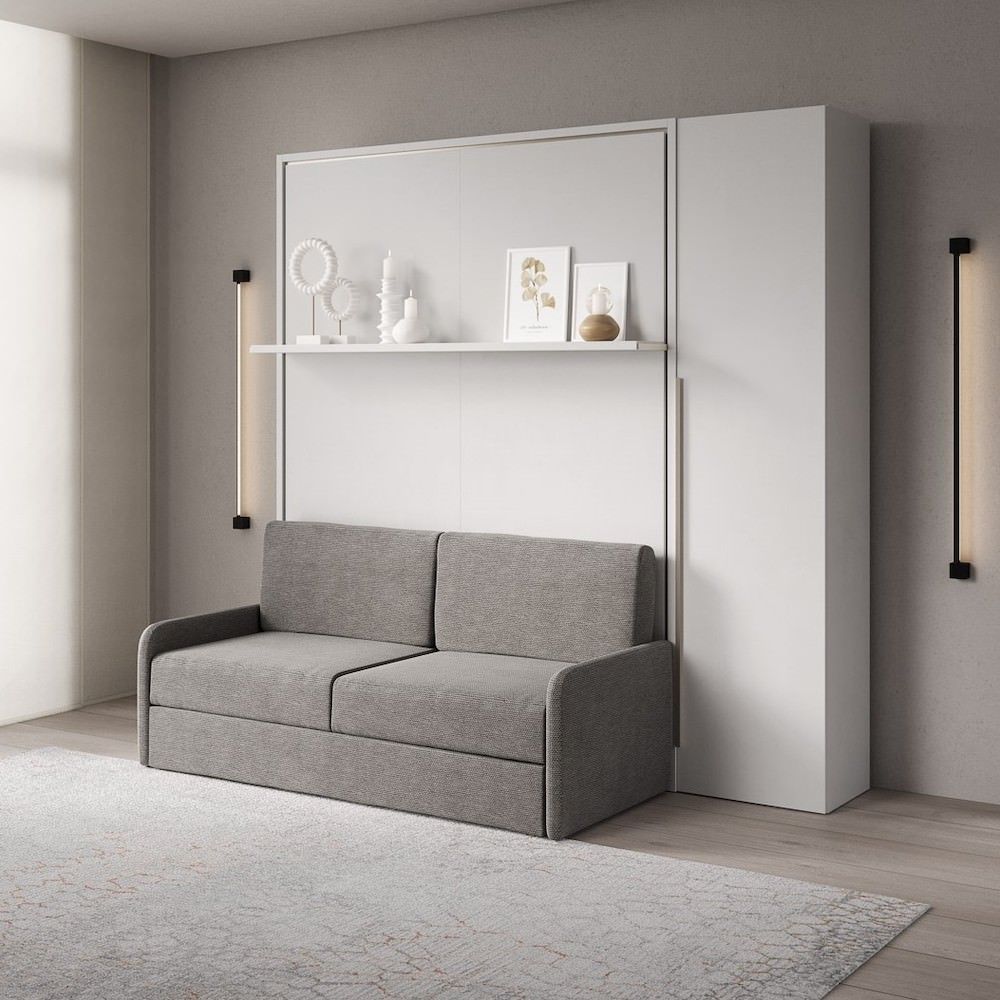 Letto a scomparsa con divano mensola e armadio Capital Sofà