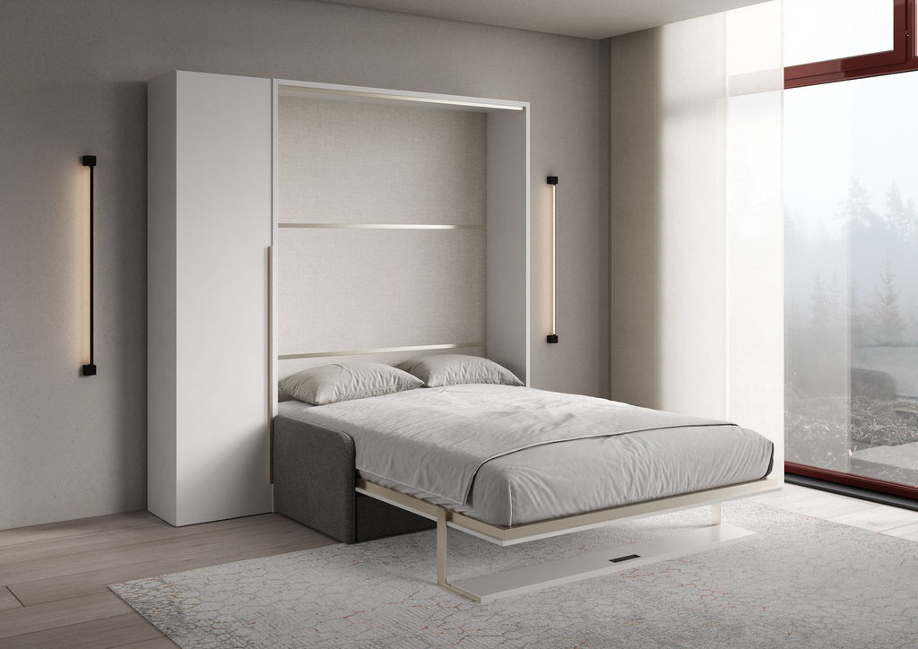 Letto a scomparsa con divano mensola e armadio Capital Sofà