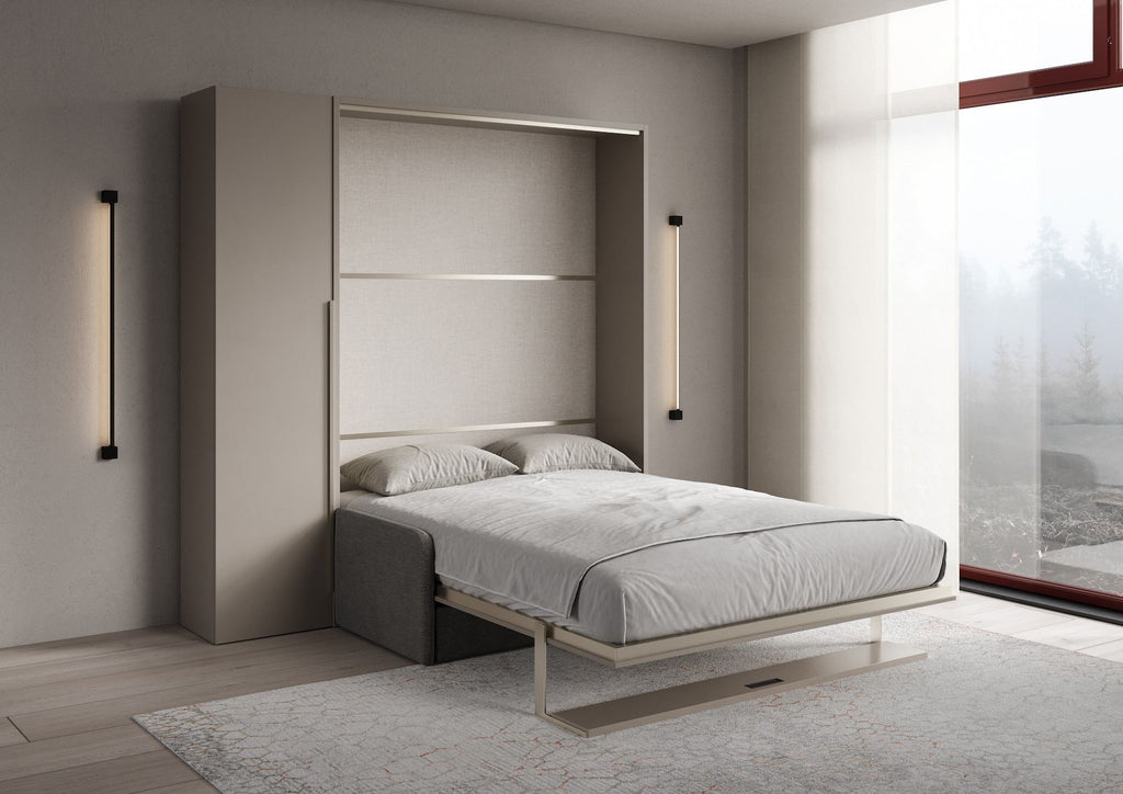 Letto a scomparsa con divano mensola e armadio Capital Sofà