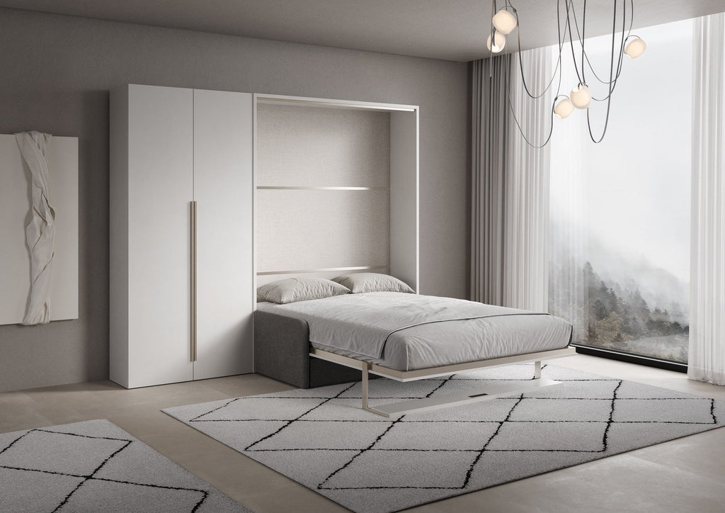 Letto a scomparsa con divano mensola e armadio 2 ante Capital Sofà