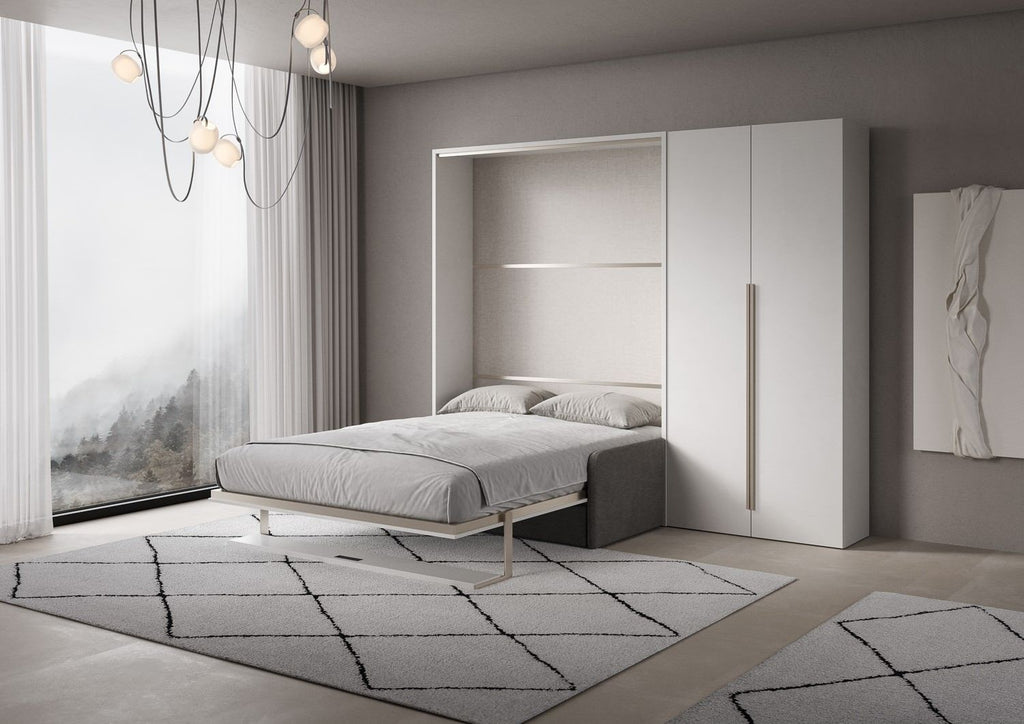 Letto a scomparsa con divano mensola e armadio 2 ante Capital Sofà