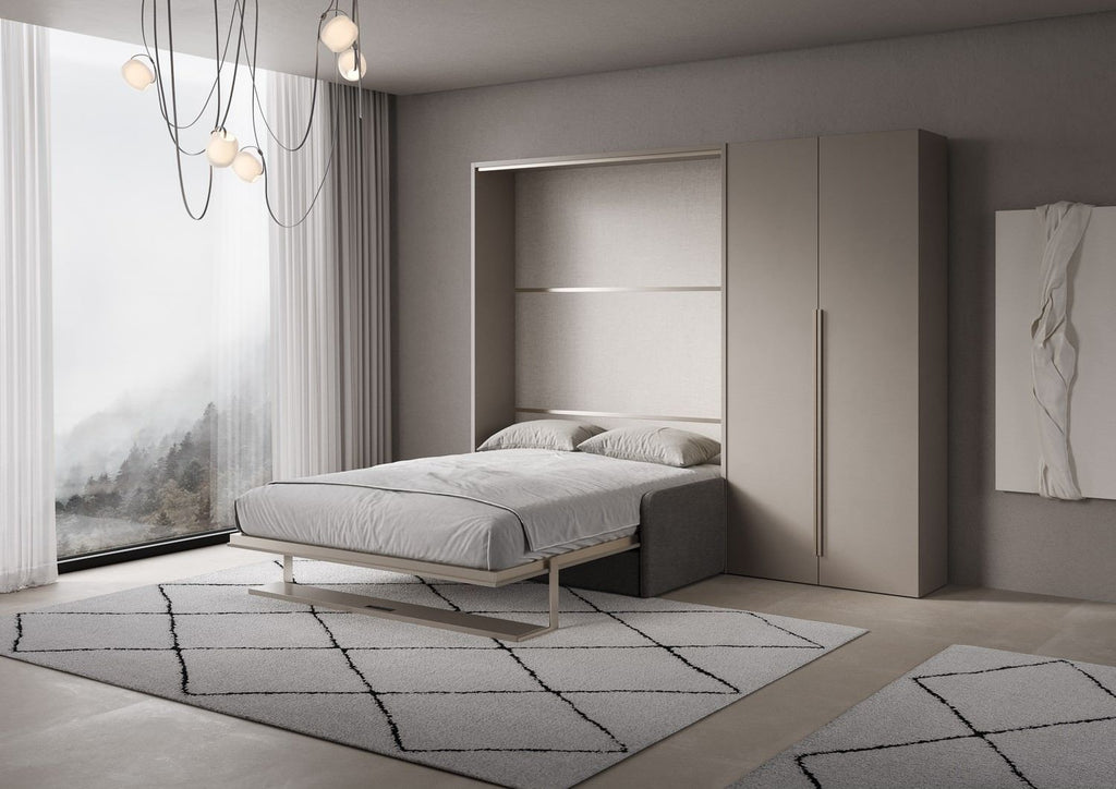 Letto a scomparsa con divano mensola e armadio 2 ante Capital Sofà