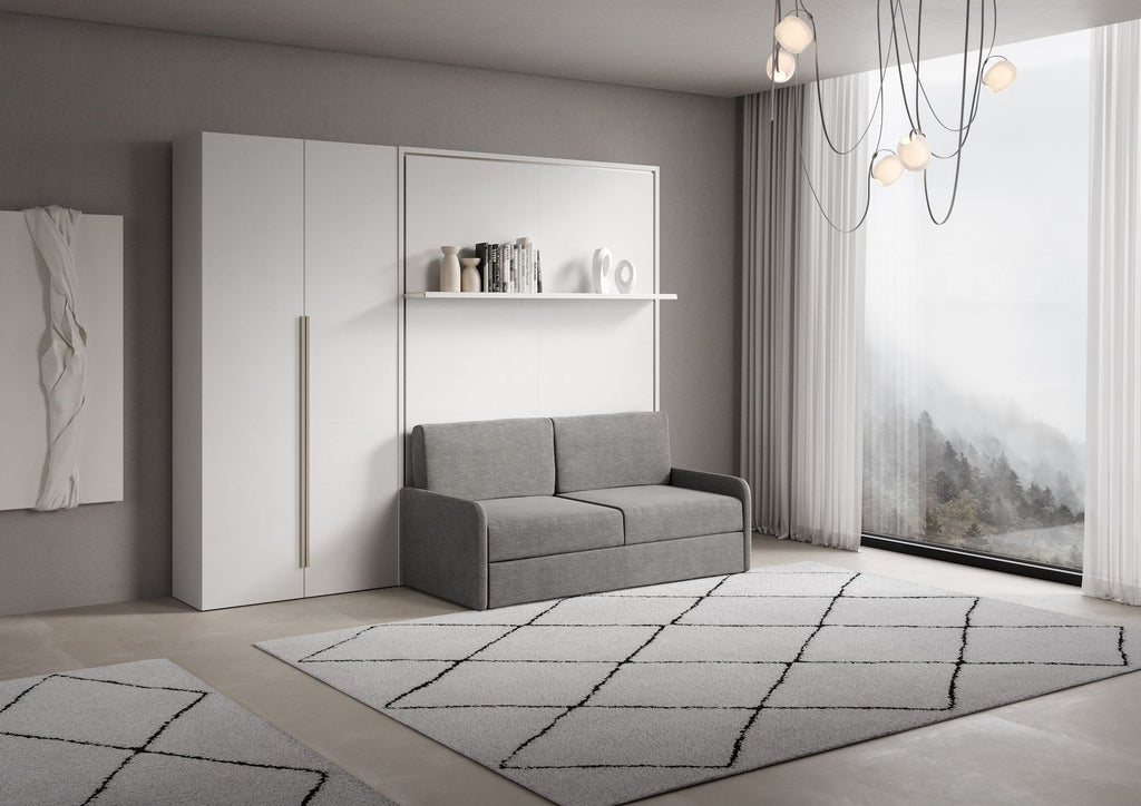 Letto a scomparsa con divano mensola e armadio 2 ante Capital Sofà