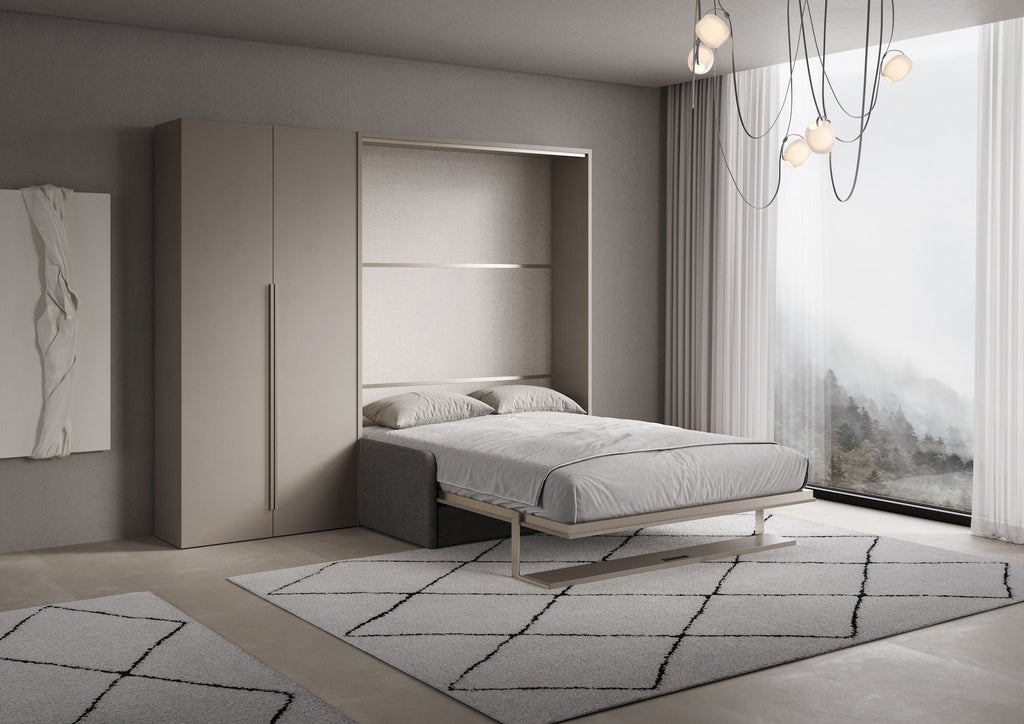 Letto a scomparsa con divano mensola e armadio 2 ante Capital Sofà