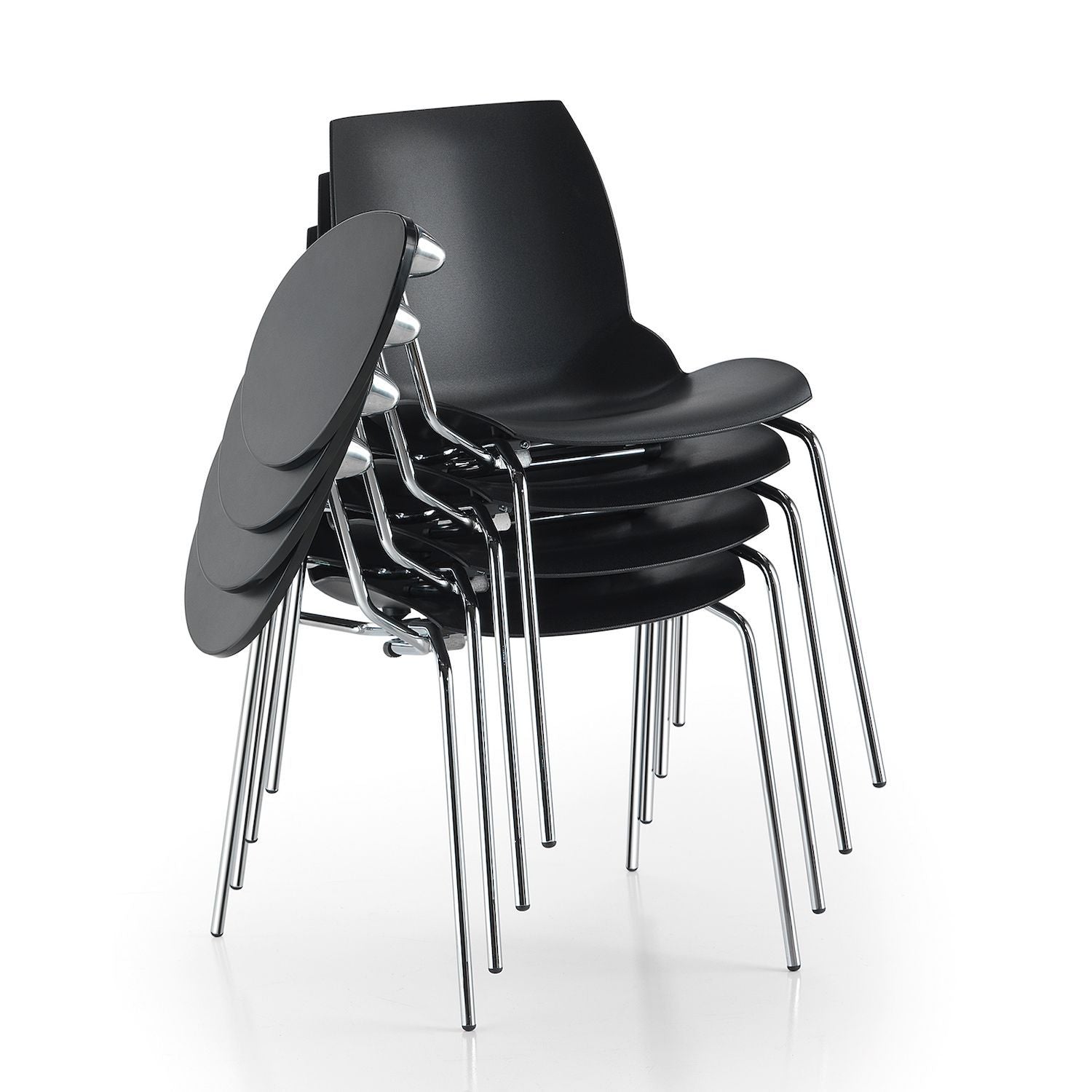 Coppia sedie per ufficio in acciaio e tecnopolimero Emily