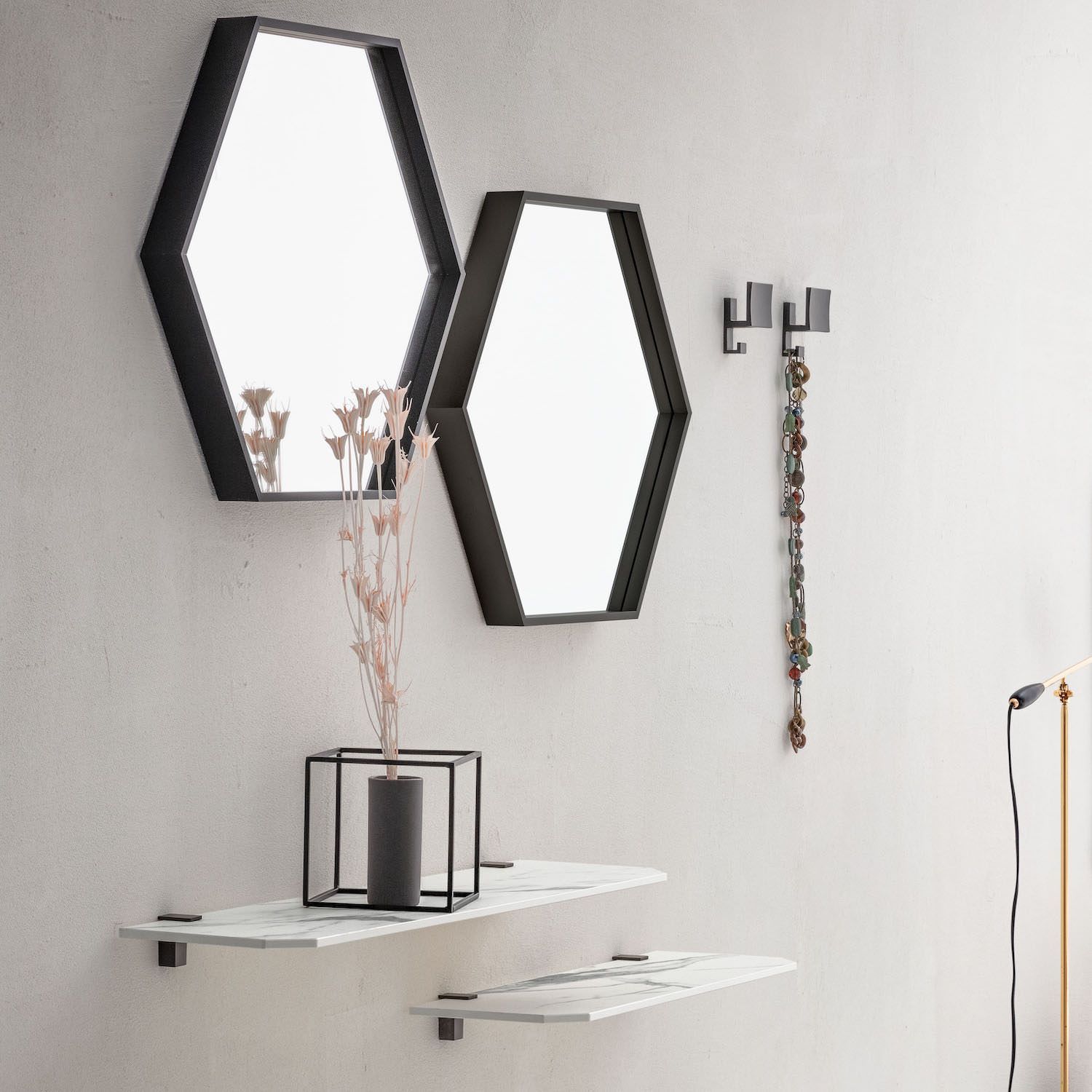 Coppia mensole da parete in HPL o Fenix Bastian 65