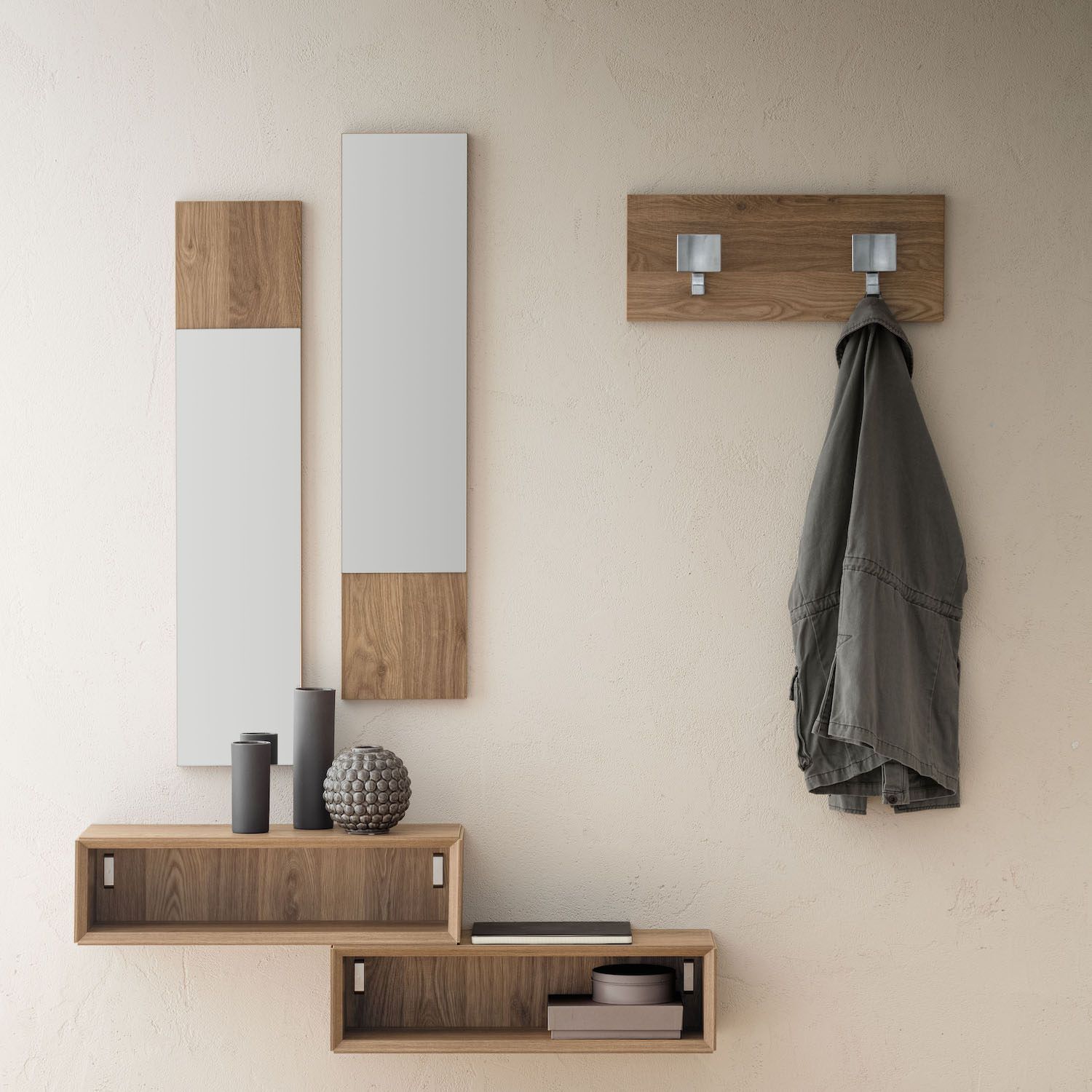 Coppia appendiabiti da parete design moderno Kimmo