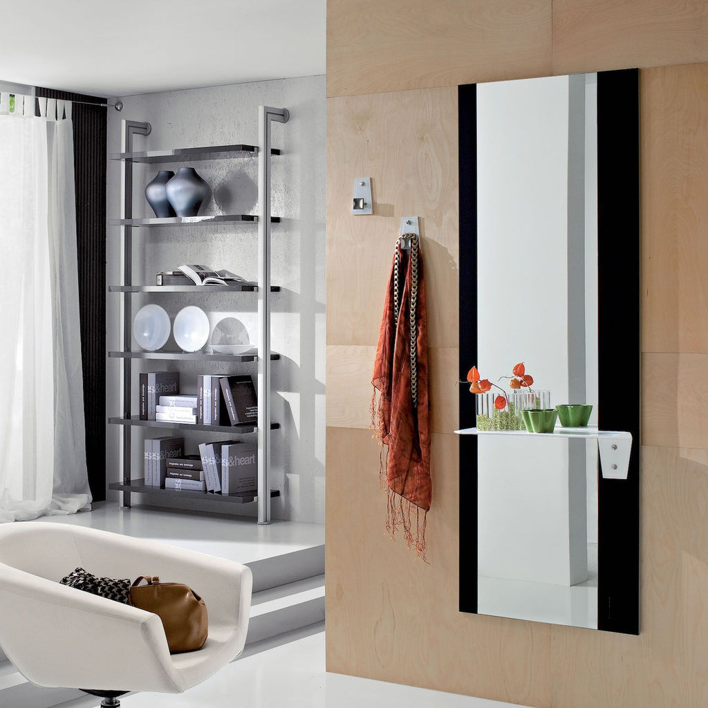 Specchio da parete con mensola e appendiabiti Julius