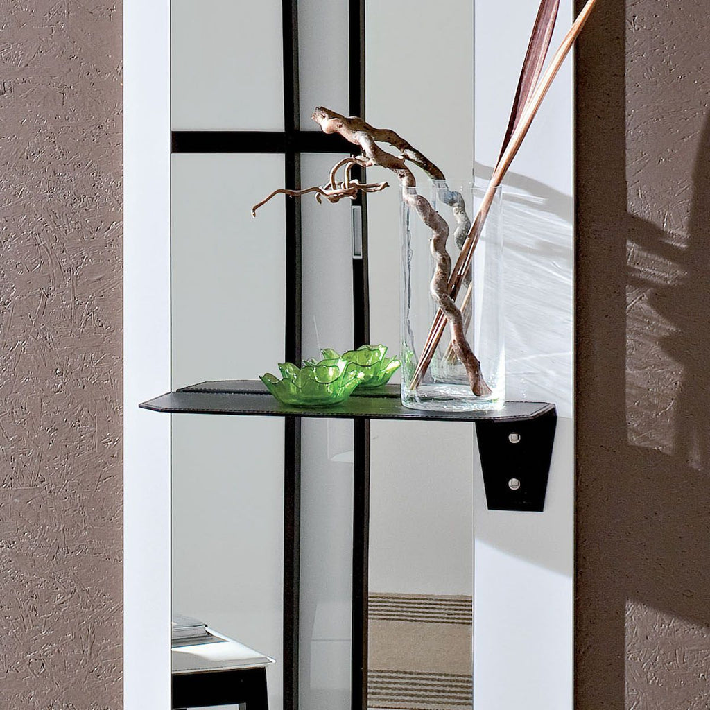 Specchio da parete con mensola e appendiabiti Julius