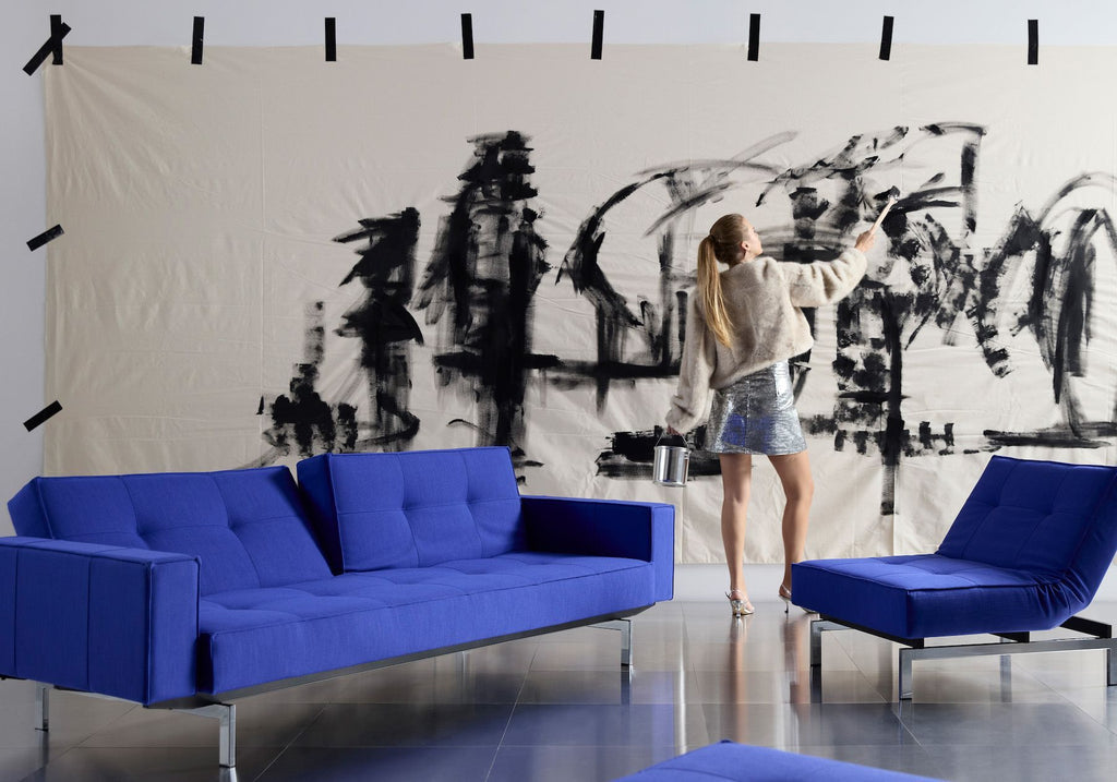 Divano letto una piazza e mezza con braccioli e materasso a molle Splitback