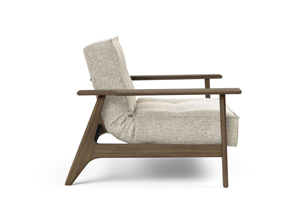 Poltrona design scandinavo in tessuto o velluto SplitBack Frej - 357 Taura Off White