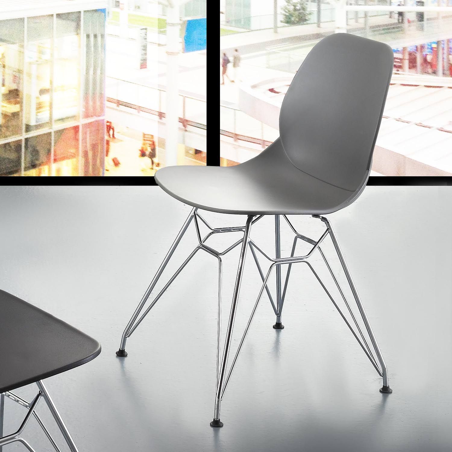 Coppia sedia da cucina moderna in metallo e polipropilene Garnette