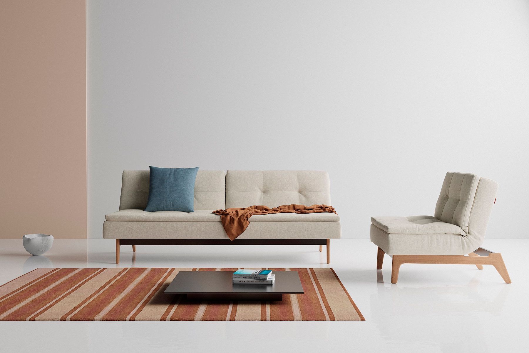 Divano letto una piazza e mezza design scandinavo 210 cm Dublexo