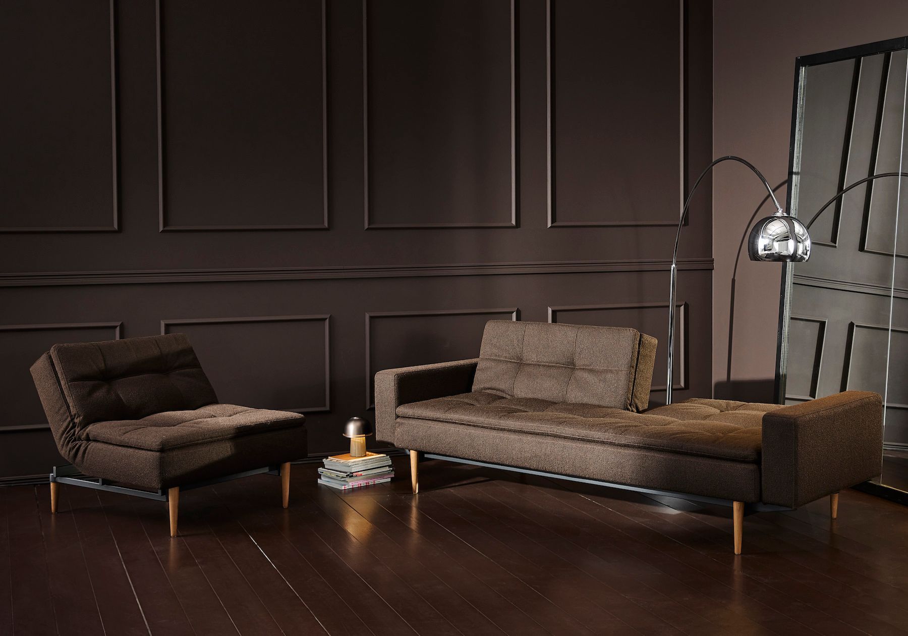 Divanetto letto una piazza e mezza Dublexo con braccioli