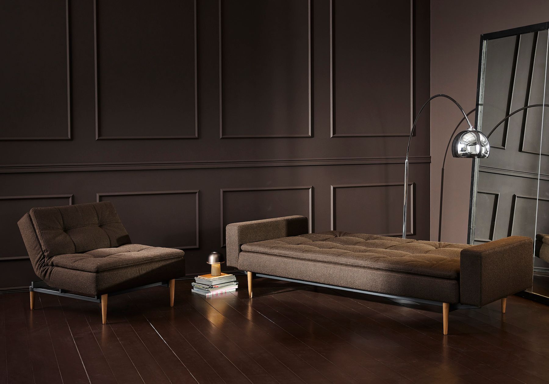 Divanetto letto una piazza e mezza Dublexo con braccioli