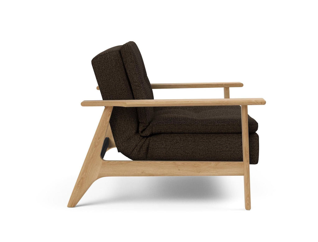 Poltrona design Dublexo Frej con braccioli in legno