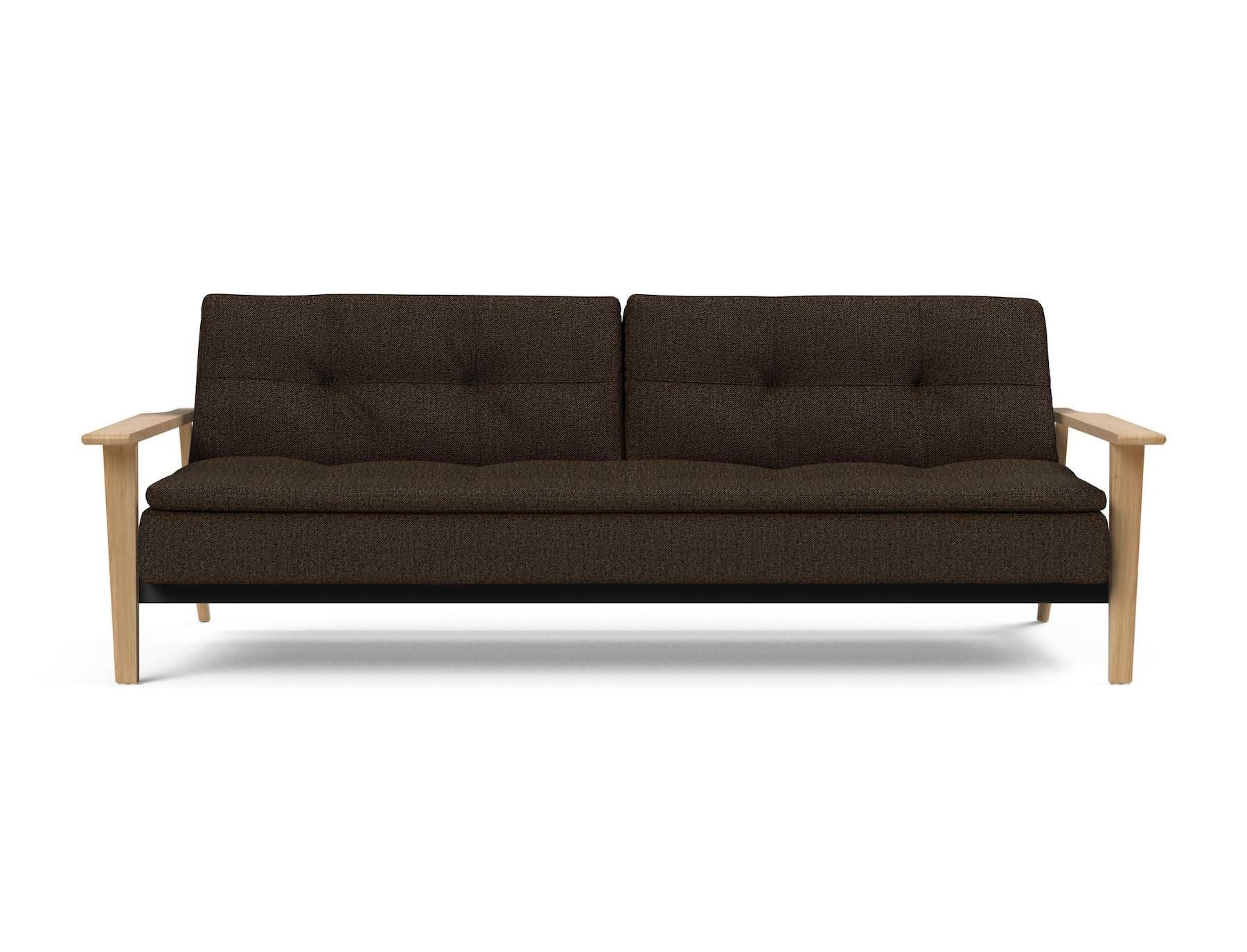 Divano letto comodo con braccioli in legno Dublexo Frej