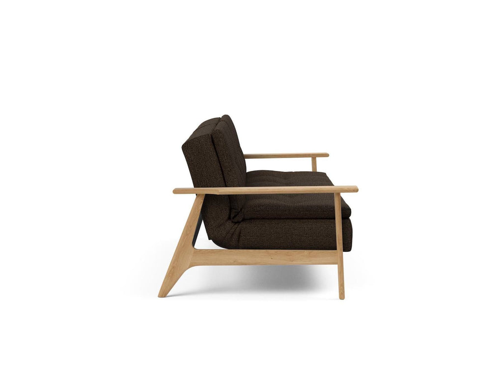 Divano letto comodo con braccioli in legno Dublexo Frej