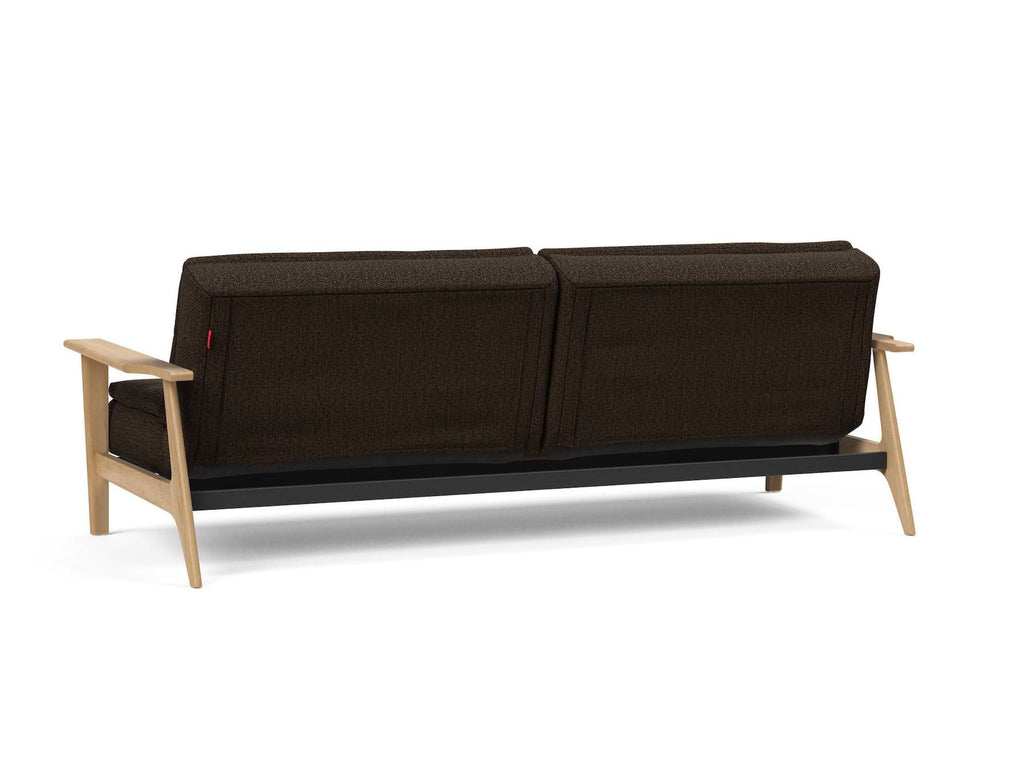 Divano letto comodo con braccioli in legno Dublexo Frej