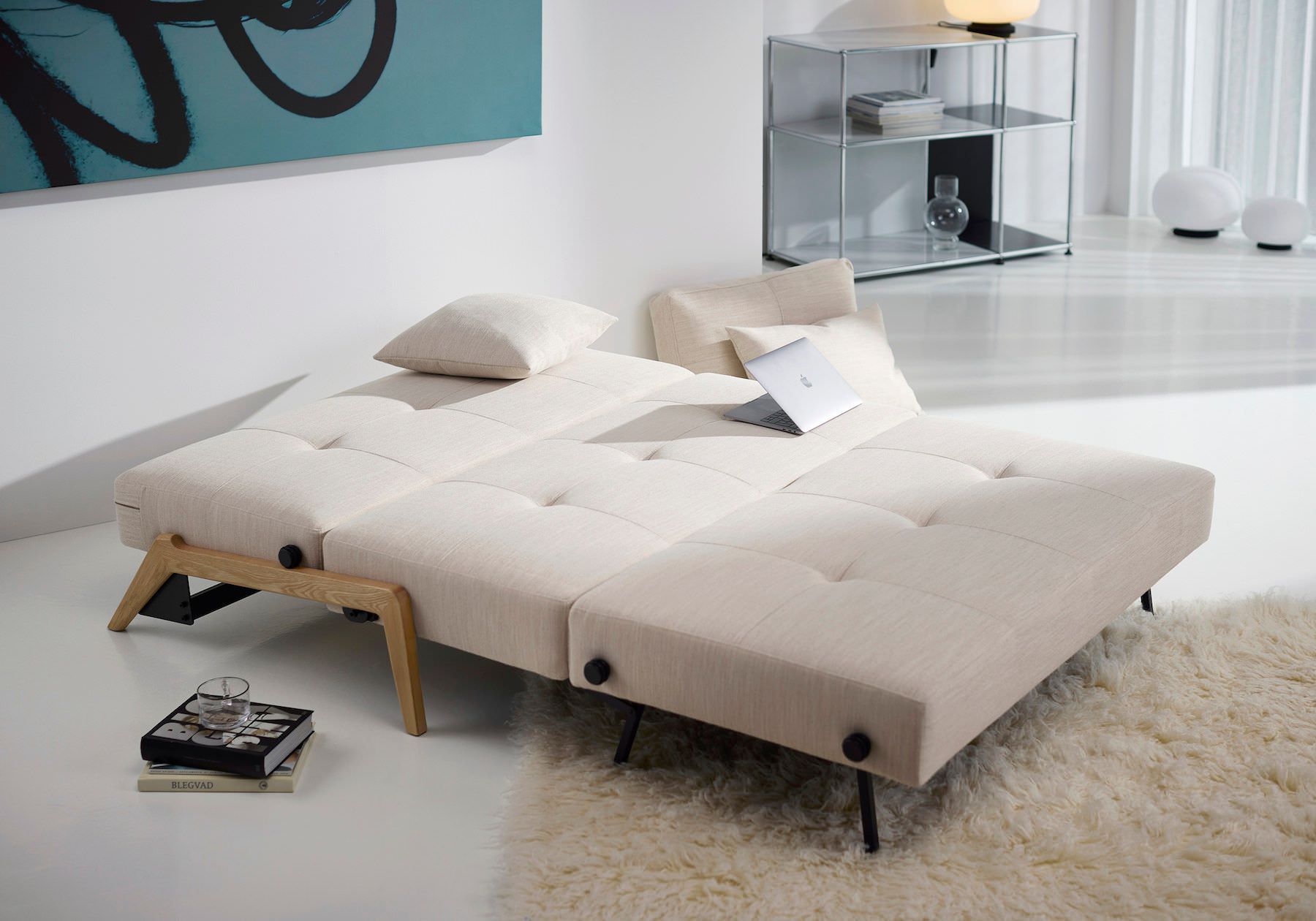 Divano letto matrimoniale trasformabile 140 cm Cubed