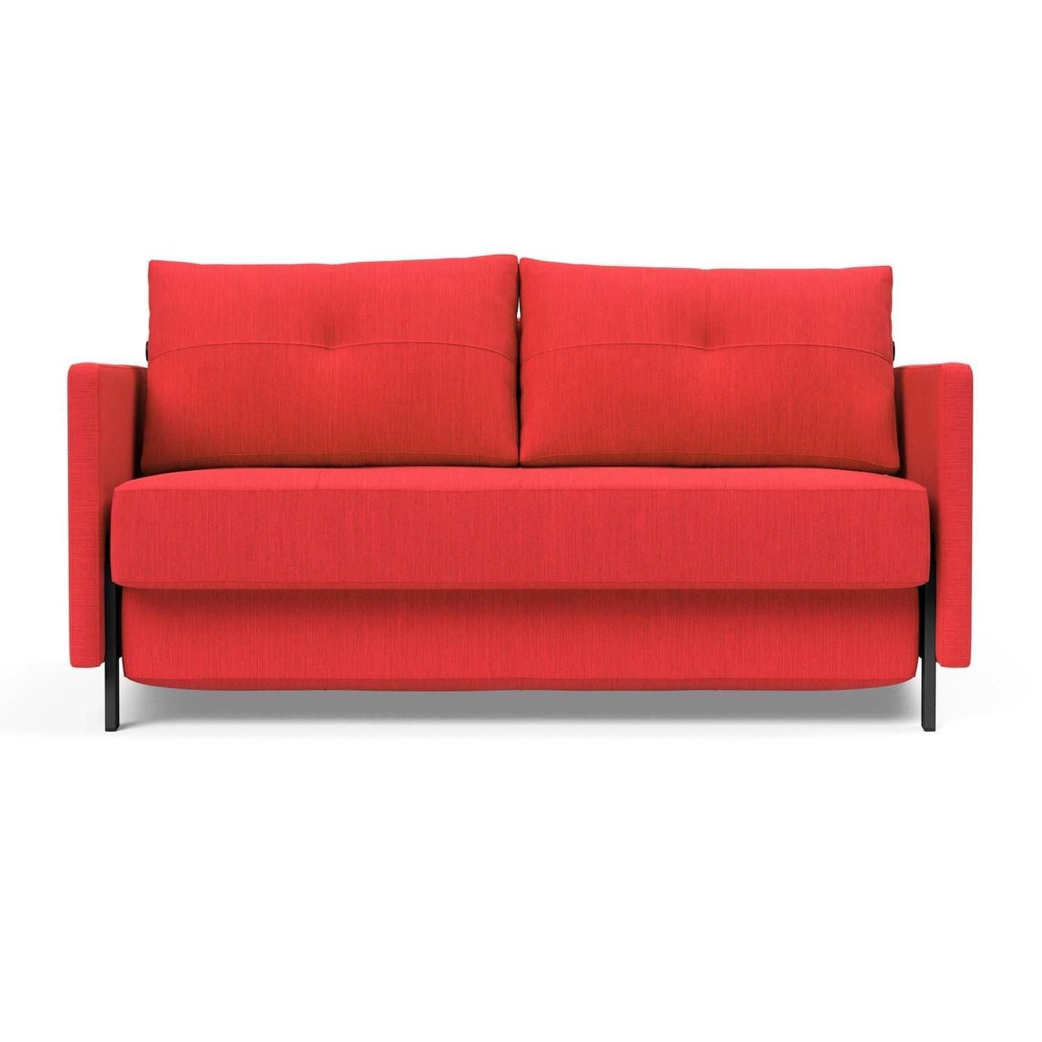 Divano letto Cubed Arm con braccioli convertibile salvaspazio 140 cm - 511 Elegance Red