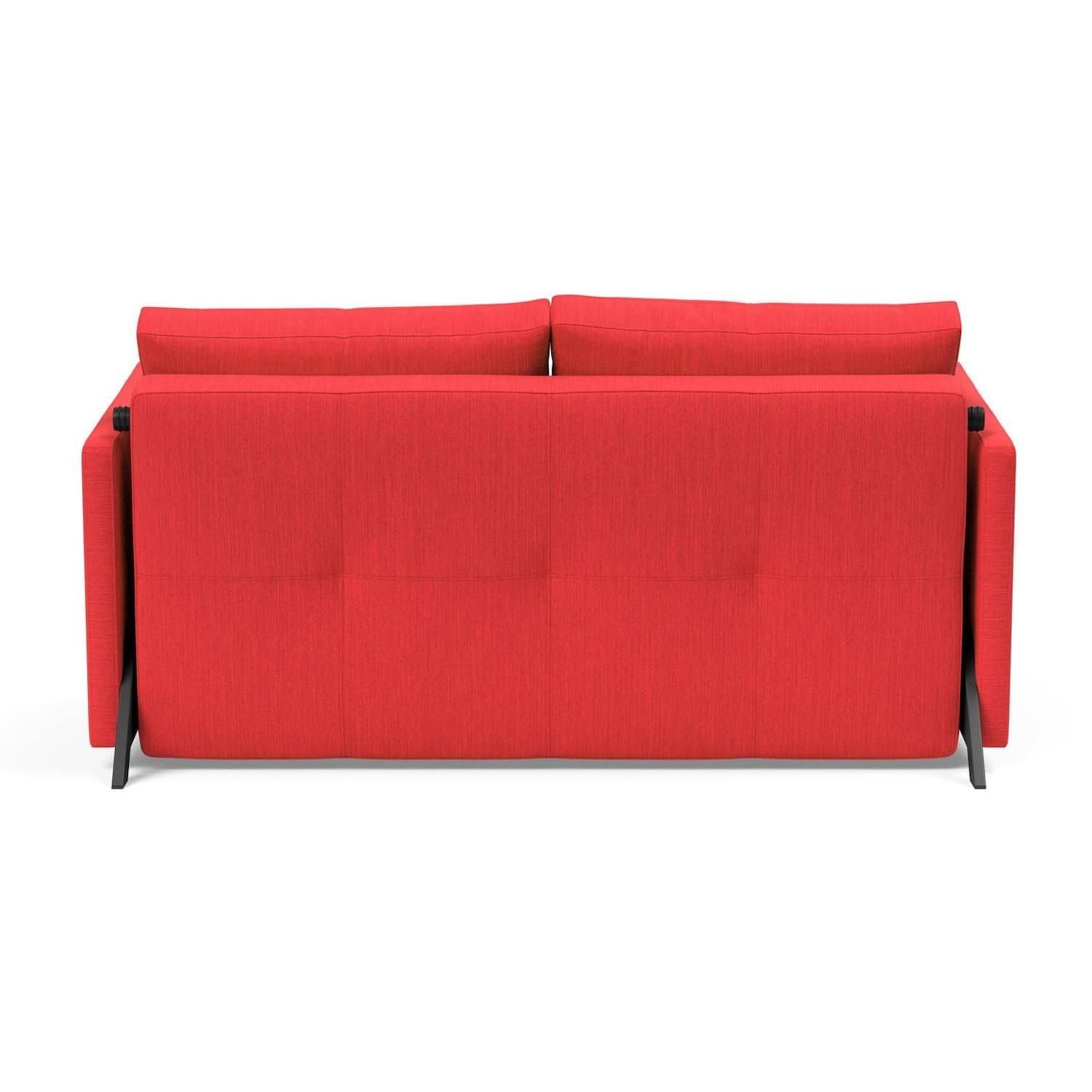 Divano letto Cubed Arm con braccioli convertibile salvaspazio 140 cm - 511 Elegance Red